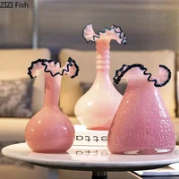 Creative Lace Glass Vase Desk Decoration Hydroponics Flowers Pots Decorative Flower Arrangement Modern Home Decor Floral Vases 1