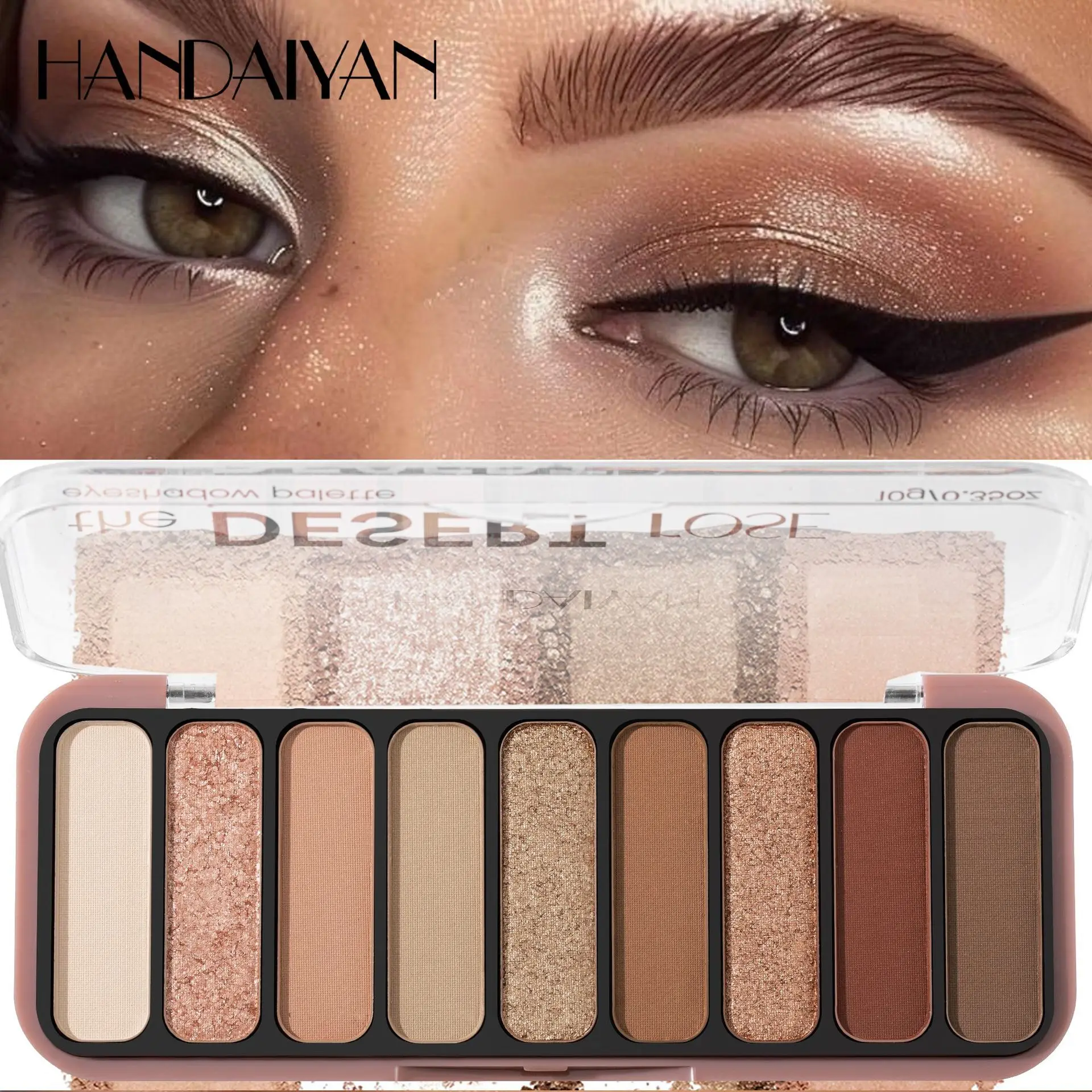 Glitter Eyeshadow Palette 9 Colors Pearlescent Waterproof Matte Shimmer Pigment Long Lasting Eye Shadow Makeup Cosmetic