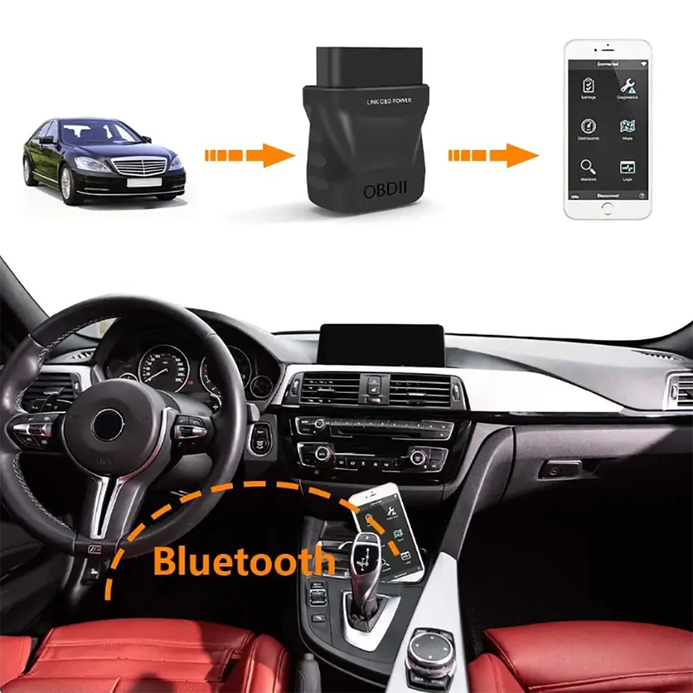 ELM327 Car Engine Diagnostic Scanner Bluetooth 4.0 OBD2 Diagnostic Tool for IOS Android PC System Auto Scan Fault Code Reader 3