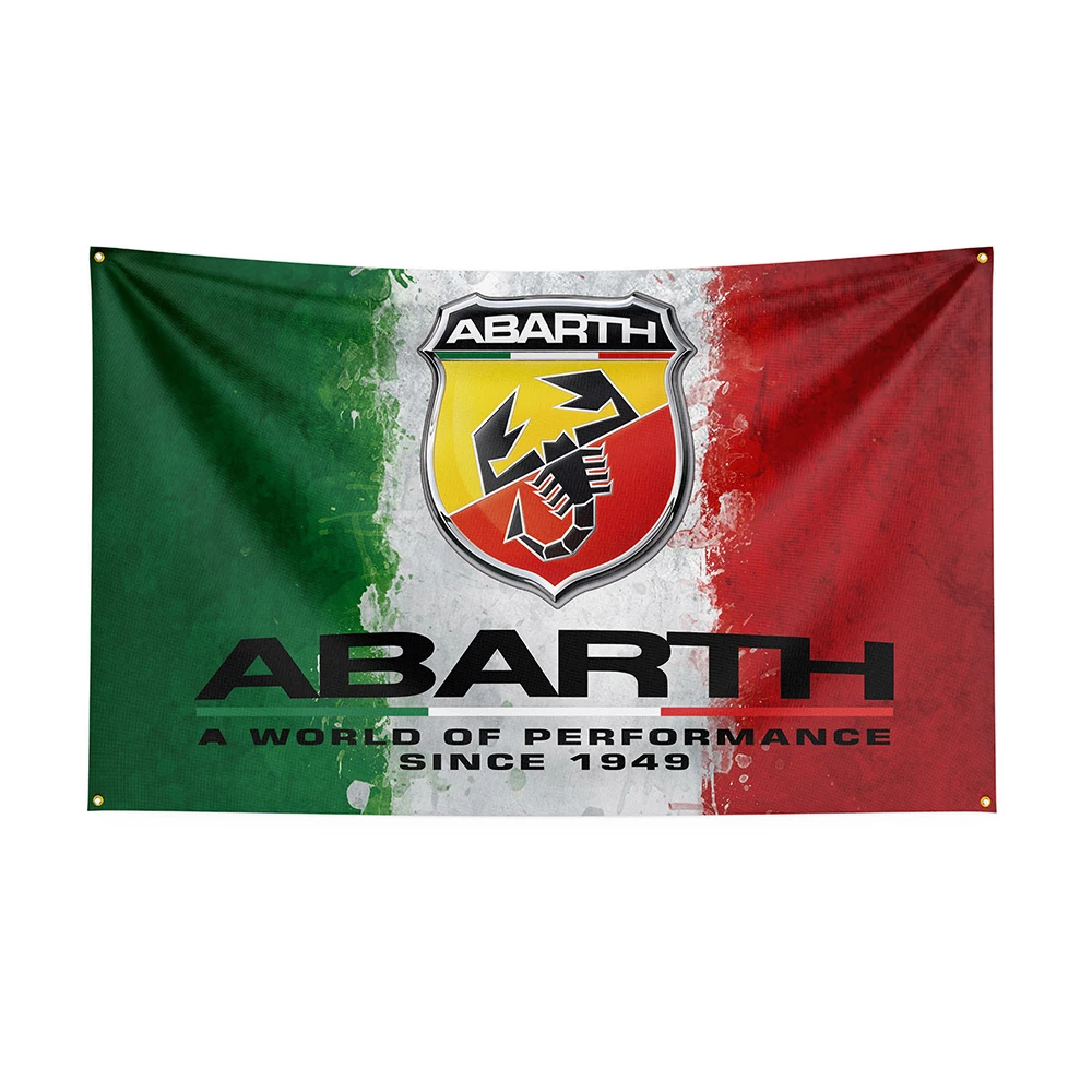 

90x150cm Abarths Flag Polyester Printed Racing Car Banner For Decor