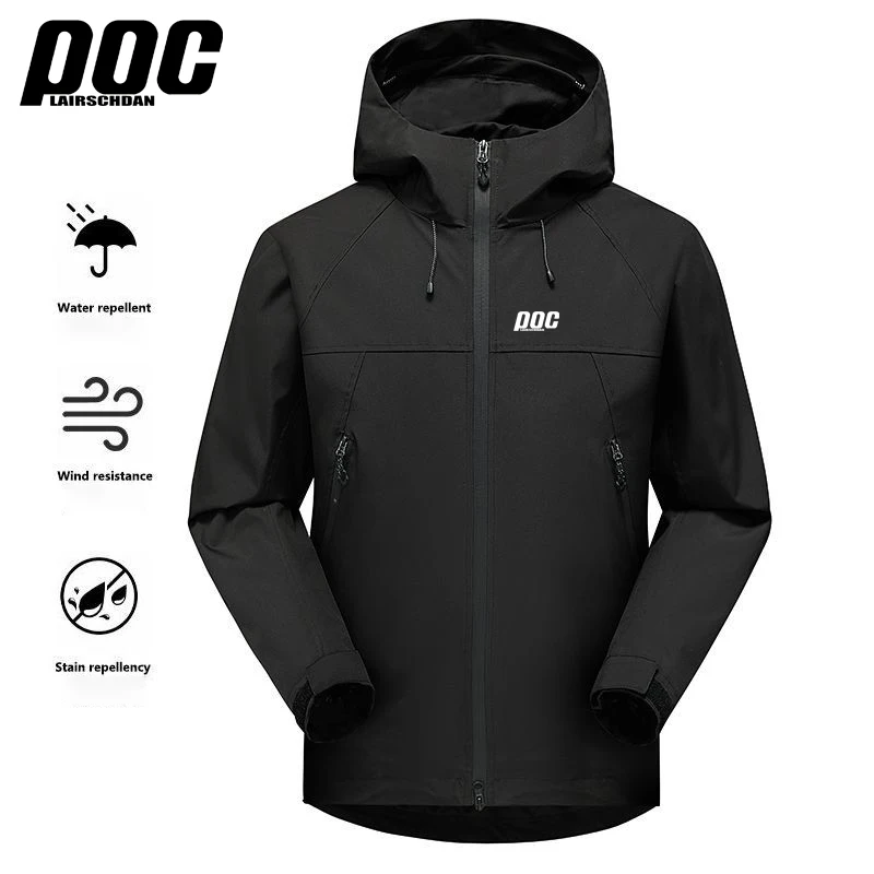 LairschDan POC Waterproof Jacket Men MTB Windbreaker Hoodie Bike Raincoat Road Motorcycle Bicycle Clothing Cortavientos Hombre