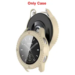 Premium Silicone Watchband and Protective Case Set for Xiaomi Watch S3 with Glass Screen Protector (Only ivory case)
