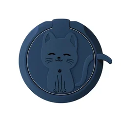 Adorable Cartoon Cat Phone Ring Holder and Stand - Cute Mobile Accessory (Blue)