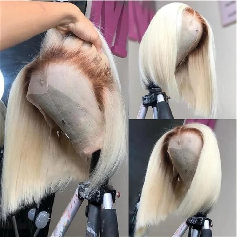 

Ombre 613 Blonde Brown Roots Lace Front Wigs Synthetic Hair Transparent Lace Glueless Lace Frontal Wig Cosplay Fiber