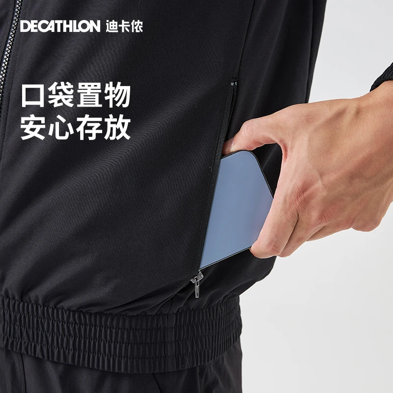 Decathlon 남성용 스포츠 자켓 빠른 건조 야외 방풍 달리기 훈련 피트니스 하루 종일 바람 옷 Sax1