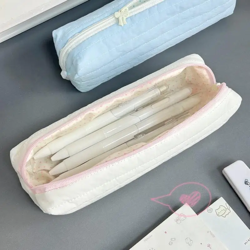 Elegant Cream Multi-functional Pencil Case - Large Capacity Stationery Organizer