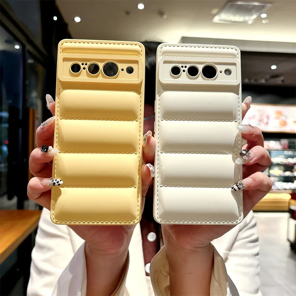 Down Jacket Style Soft Silicone Phone Case Cover