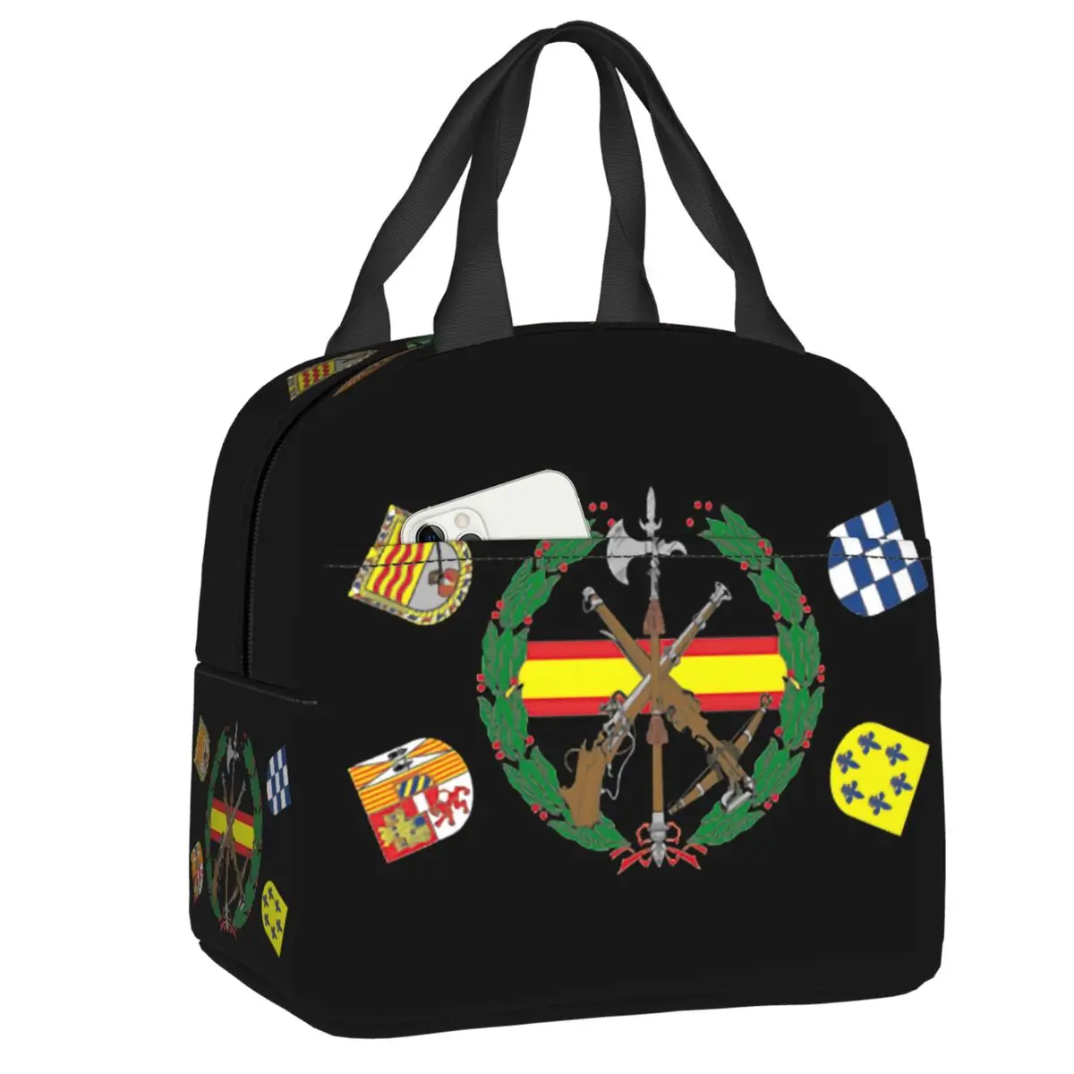 

Spanish Legion Insulated Lunch Tote Bag for Women Spain Coat of Arms Portable Thermal Cooler Food Lunch Box Work School Travel