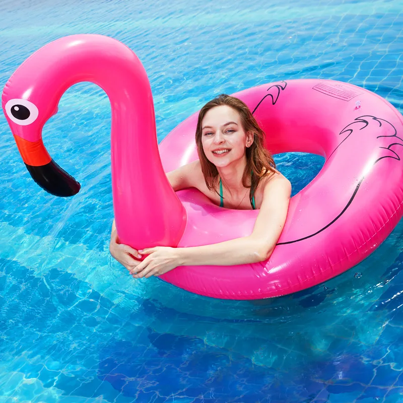 PVC Inflatable Flamingo Swimming Ring for Adults Pool Party Float Supplies