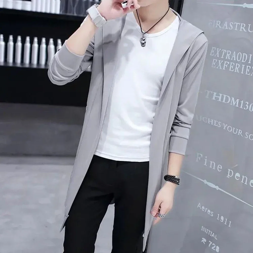 Autumn Men Fashion Korean Style Long Trench Coat Hooded Cloak Men Punk Hip Hop Cardigan Casual Streetwear Cape