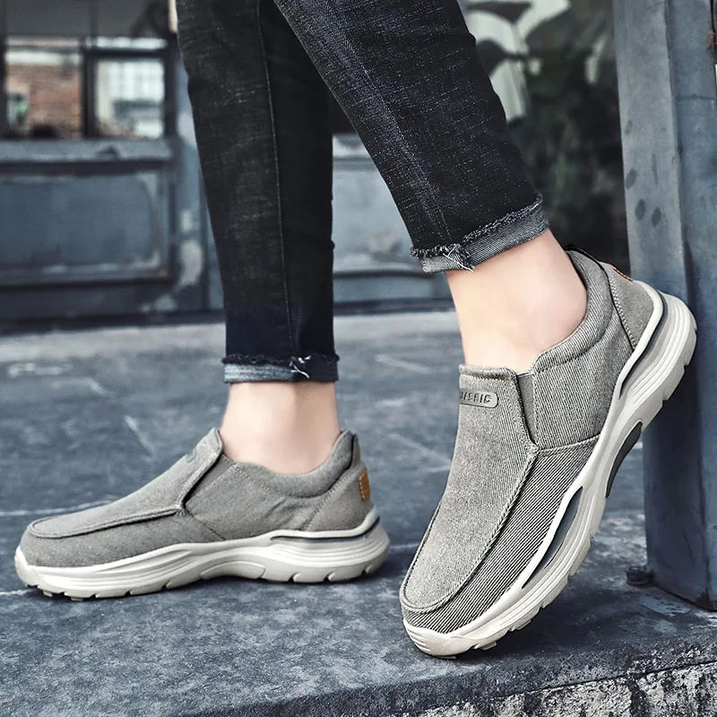 Summer Mens Casual Shoes Breathable Canvas Loafers Comfortabler