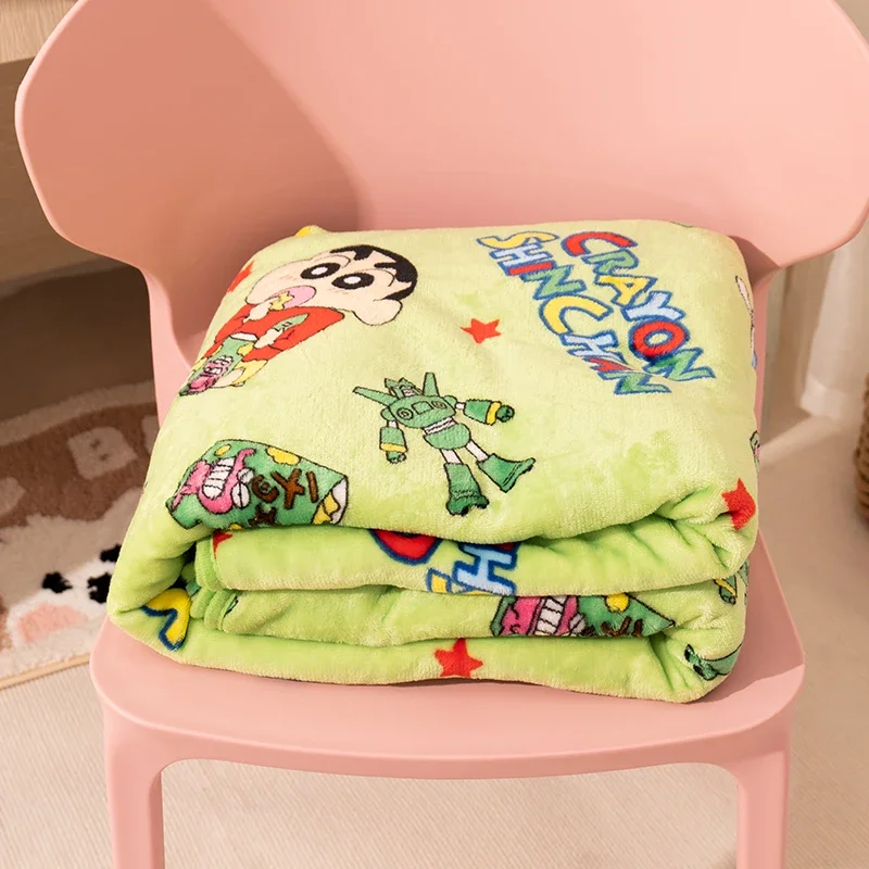 Cute Crayon Shin-chan Blanket Kawaii Comfortable Warm Flannel Blanket Picnic Blanket Bedroom Bed Sofa Office Nap Girl Kids