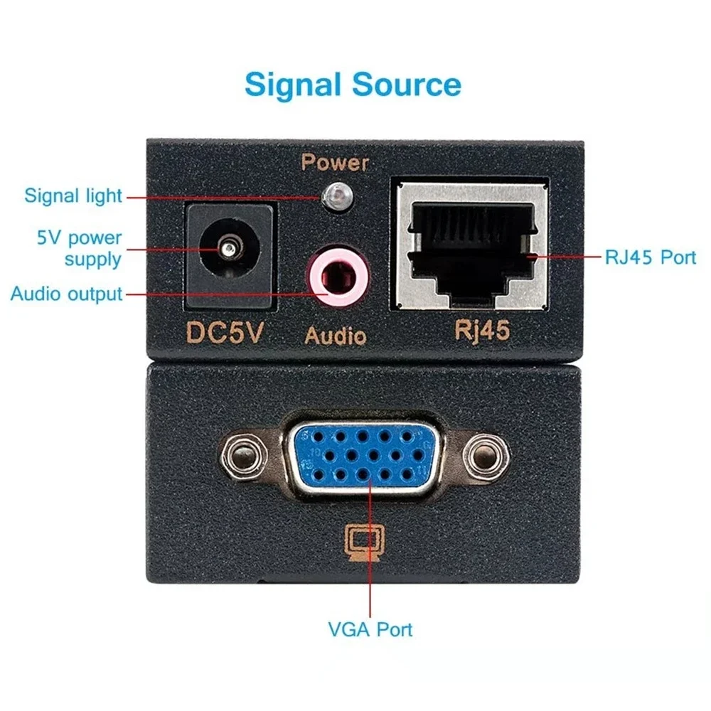 VGA Extender with Audio over Cat5/6 Cable to RJ45 Ethernet for PC Laptop Projector, vga extender splitter