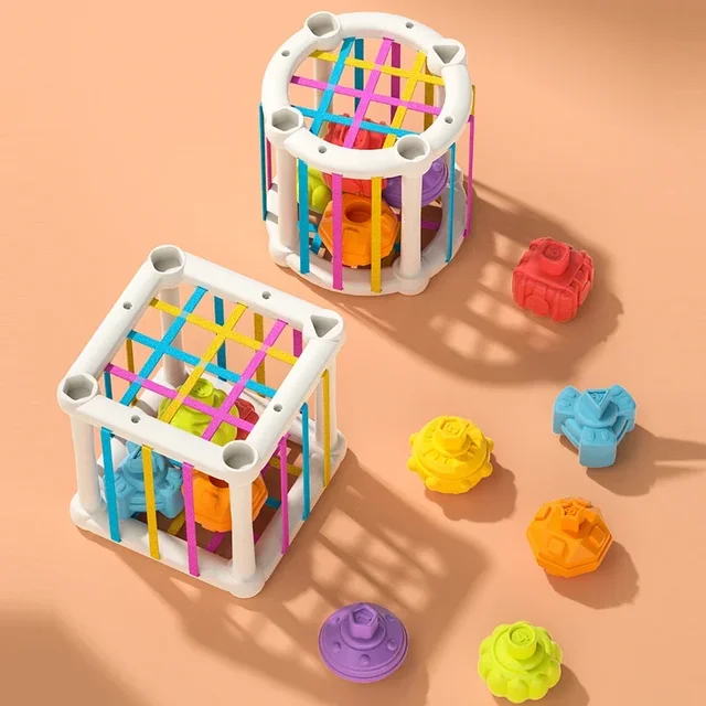 Montessori Baby Toys Stack Pull Blocks Games 0-12 Months Color Shade Sensory Development Learning Educational Toys Babies Infant 1