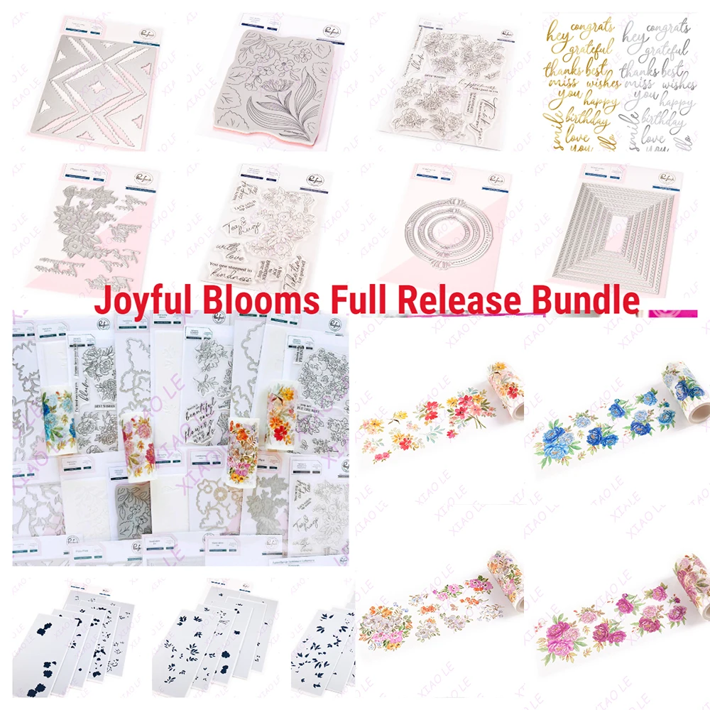 Foliage Flair Joyful Blooms Full Release Bundle Cutting Dies Stamps Stencil Hot Foil Craft Embossing Make Paper Greeting Card