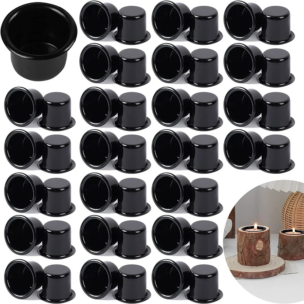 

36Pcs Aluminum Candle Holders Candlestick Holder Cup Candle Drip Protectors Empty Case for Candle Making