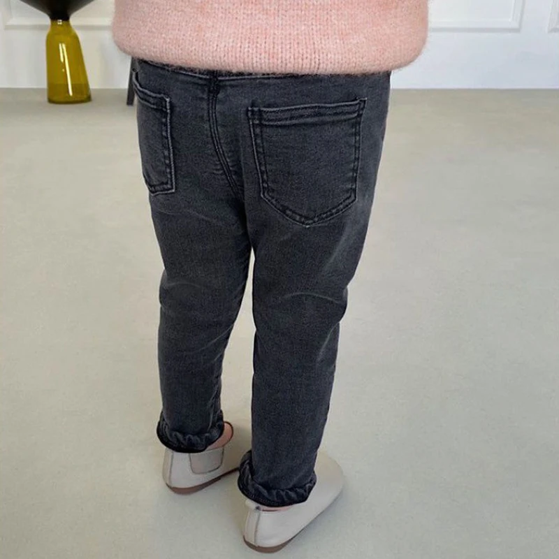Kids' Fleece-Lined Warm Denim Jeans 6
