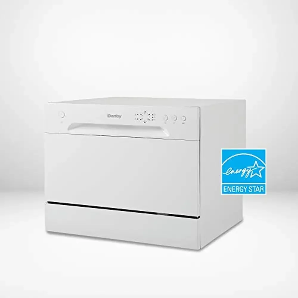 Compact Countertop Dishwasher 6 Place Settings 6 Wash Cycles Silverware Basket Energy Star Low Water 52db Operation 11.7L 4