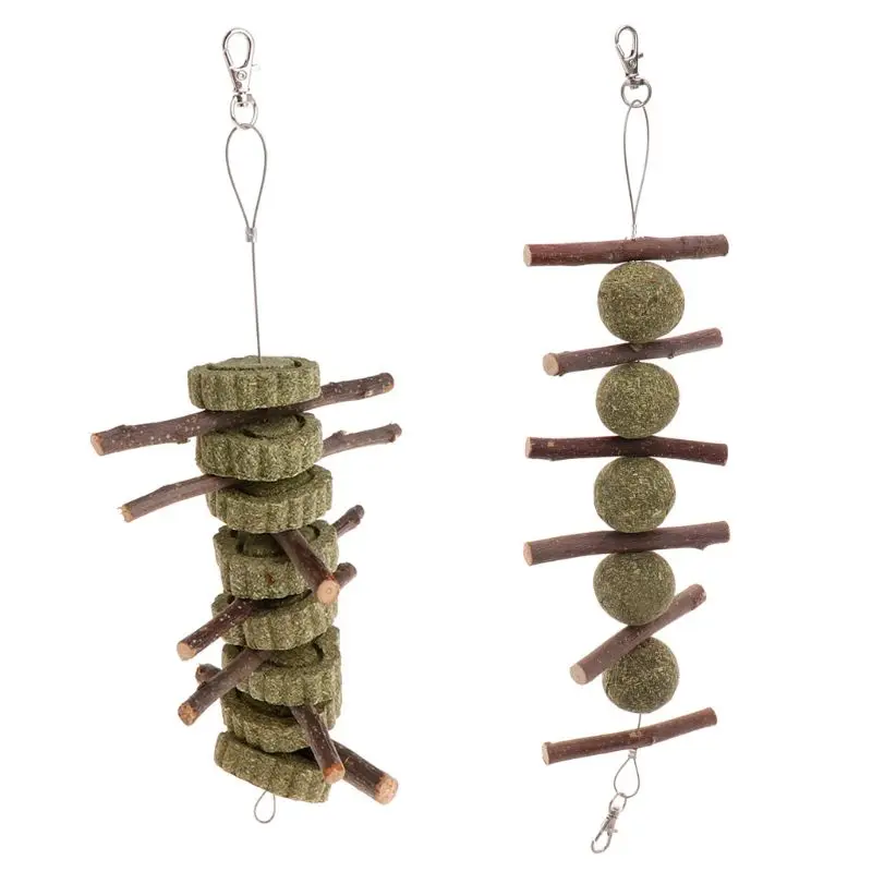 

2 Piece Bunny Chew Toy for Teeth Natural Grass Treats Twigs String Dropship