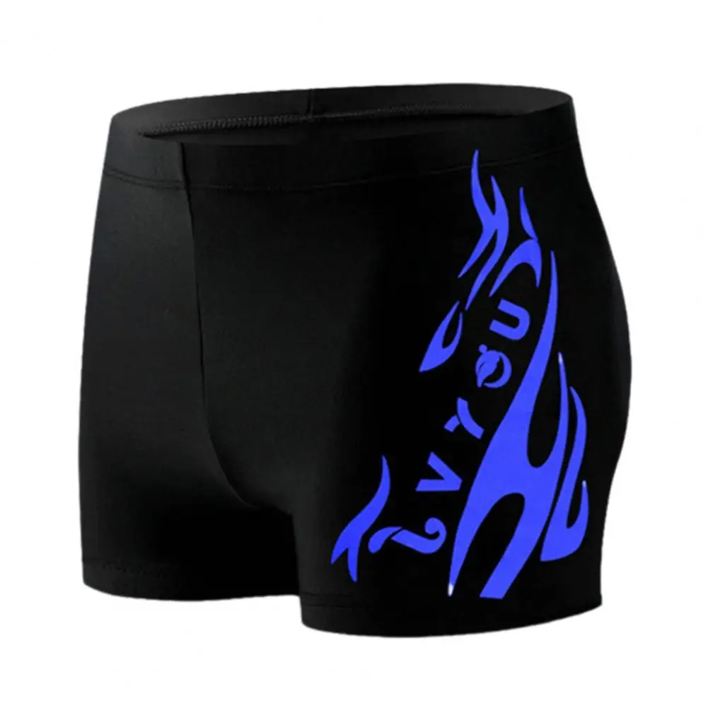 Men High Waist Swim Trunks Summer Men Swim Shorts Flame Print High Waist Men's Shorts for Beach Sports Tight for Summer