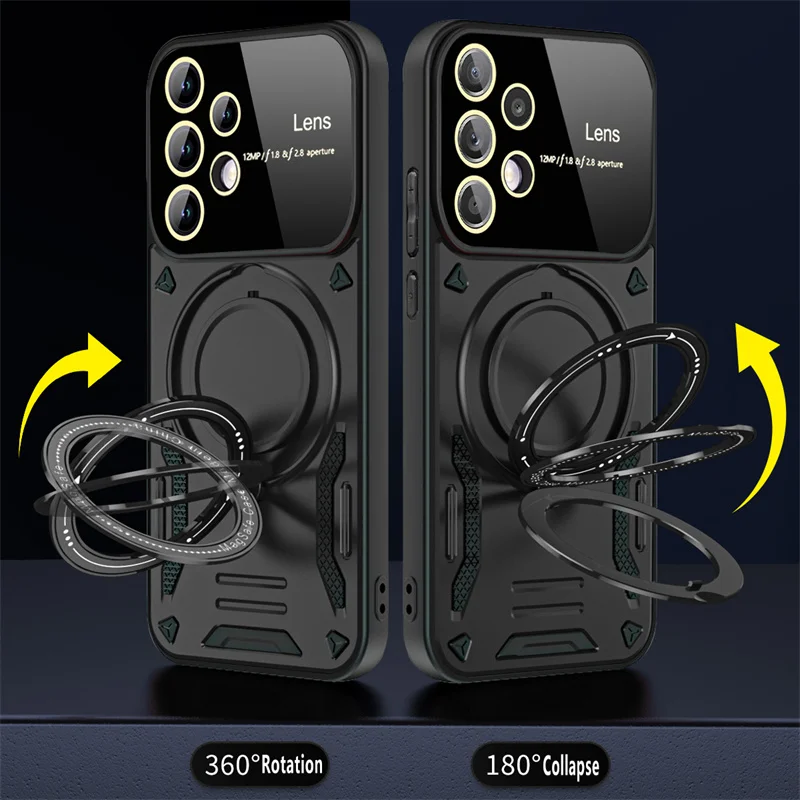 حافظة لهاتف سامسونج A52 حامل مغناطيسي حامل حلقي حا...