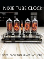 4 Digit IN-8 Nixie Glow Tube Clock IN8  Glow Tube Digital Solid Wood Desk Alarm Plug-in Design Basic Version 1
