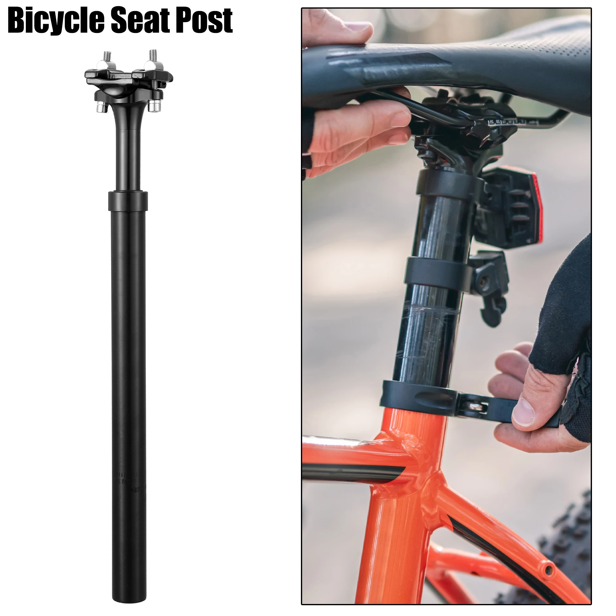 

X Autohaux 27.2x400mm 28.6x400mm 30.4x400mm 30.9x400mm 31.6x400mm Bicycle Seat Post Aluminum Alloy Seat Tube with Clamp Parts