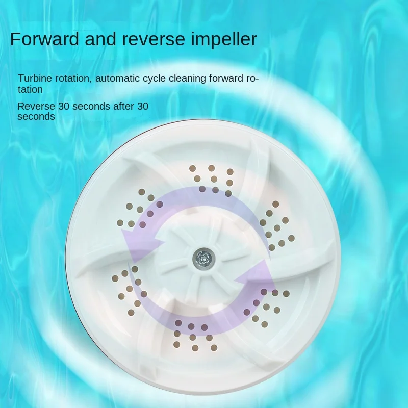 Ultrasound Turbo Washer Portable Laundry Fold Bucket Home Travel Mini Panty Washing Machine Multifunction Cleaning Outdoor Washe