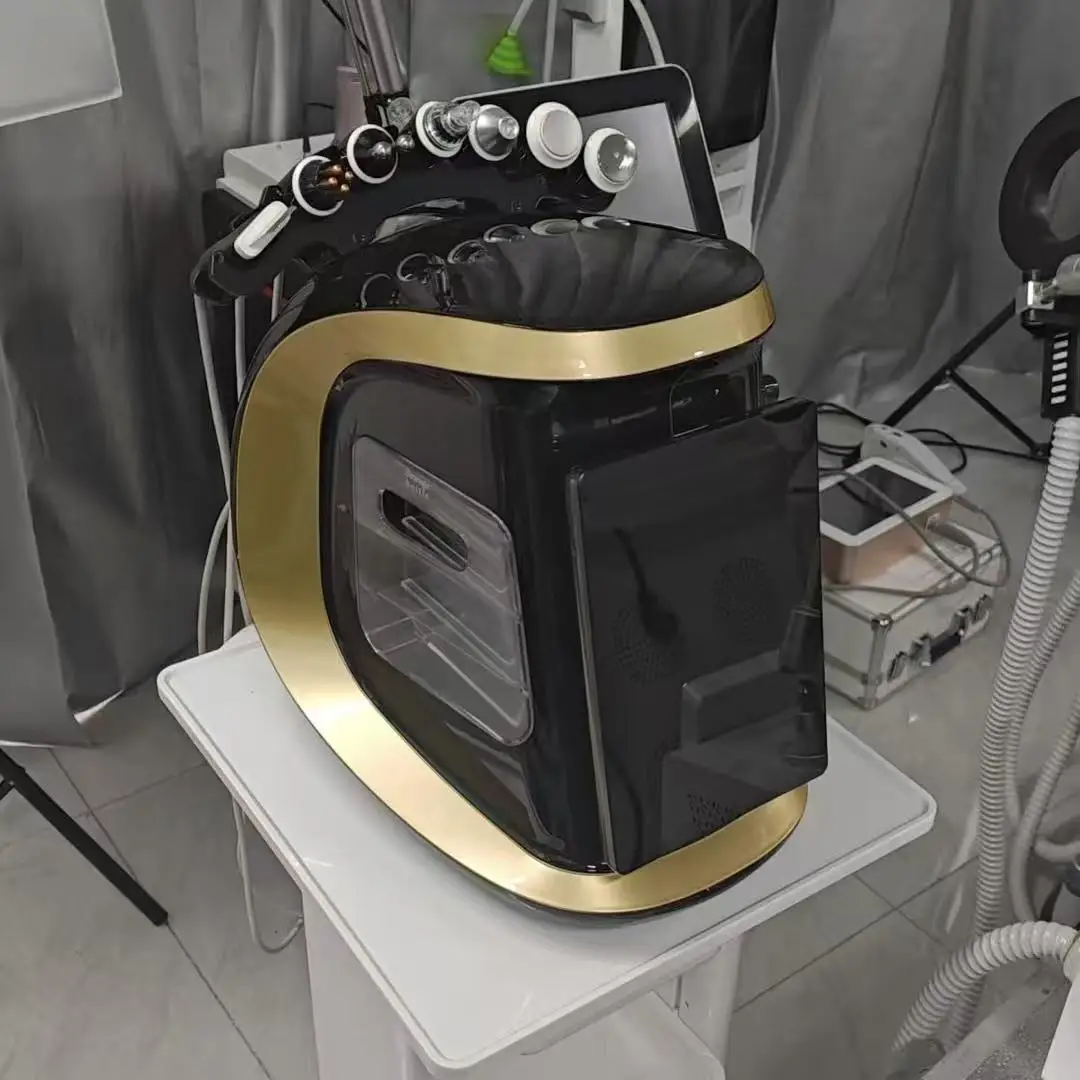 Máquina de Cuidado Facial 7 en 1 con Hidro-Oxígeno, Rejuvenecimiento Ultrasónico, Dermoabrasión, Dispositivo Facial Hiperbárico para una Limpieza Profunda