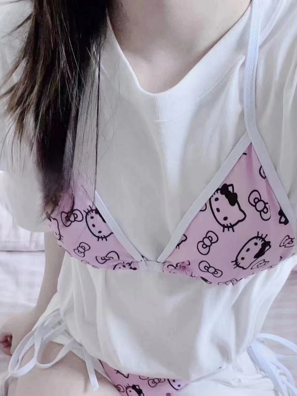 2 個ハローキティサンリオビキニセットかわいい漫画 Y2K 夏のビーチ