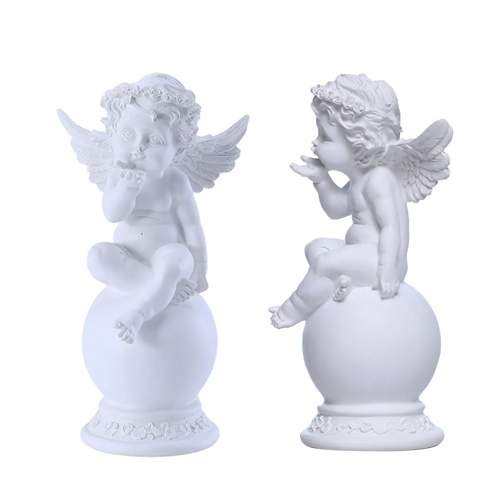 Cherub Statue Pure White Diy Coloring Little Angel Sculpture Ornament