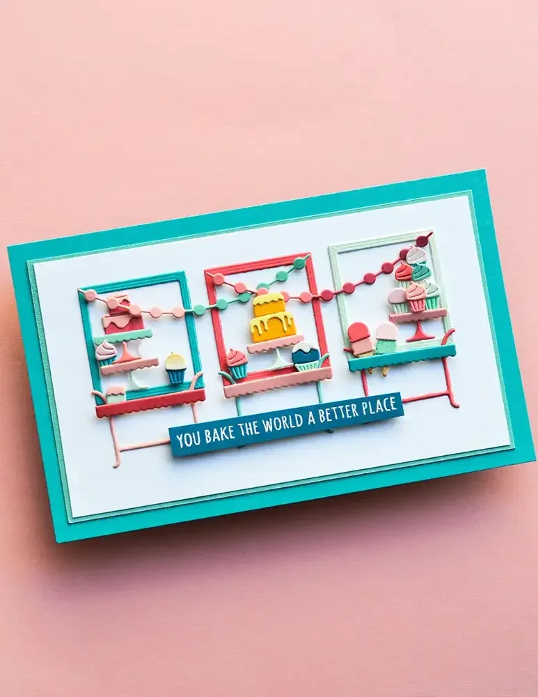 PoppyStamp 코너 상점 디저트 스탠드, DIY 스크랩북 사진 앨범 카드 제작 장식 용품, 다이 커팅 도장