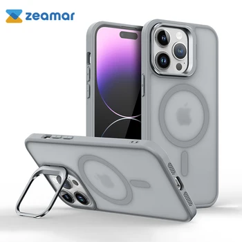 Metal Lens Stand Magnetic For Magsafe Case For iPhone 17 Air 16 15 14 13 12 Mini 11 Pro Max Plus Matte Wireless Charge Cover 1