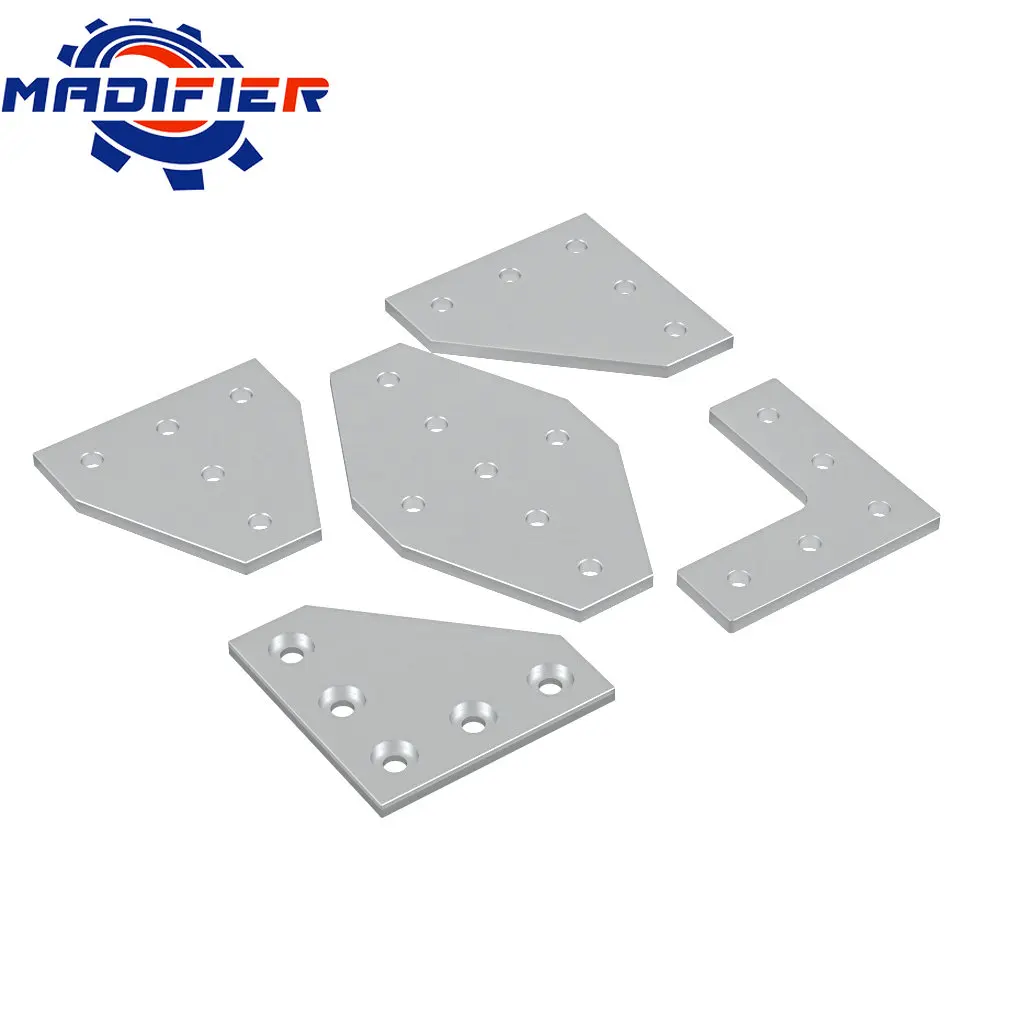 5 Holes 90 Degree T Cross Joint Board Plate Corner Angle Bracket Connection Strip for 2020 Aluminum Profile 1pcs