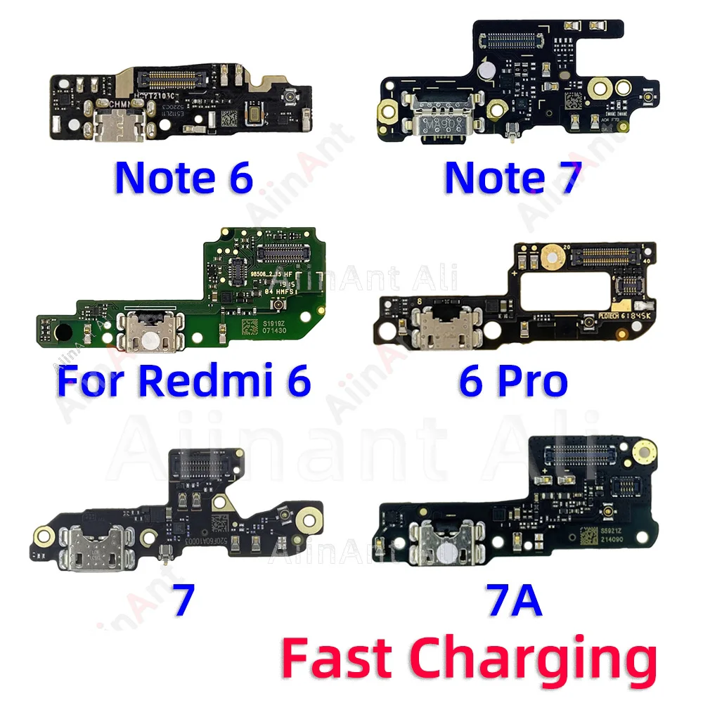 USB Port Charger Board Dock Connector Charging Flex Cable for Xiaomi Redmi Note 6 7 6A 7A Pro Plus Phone Parts