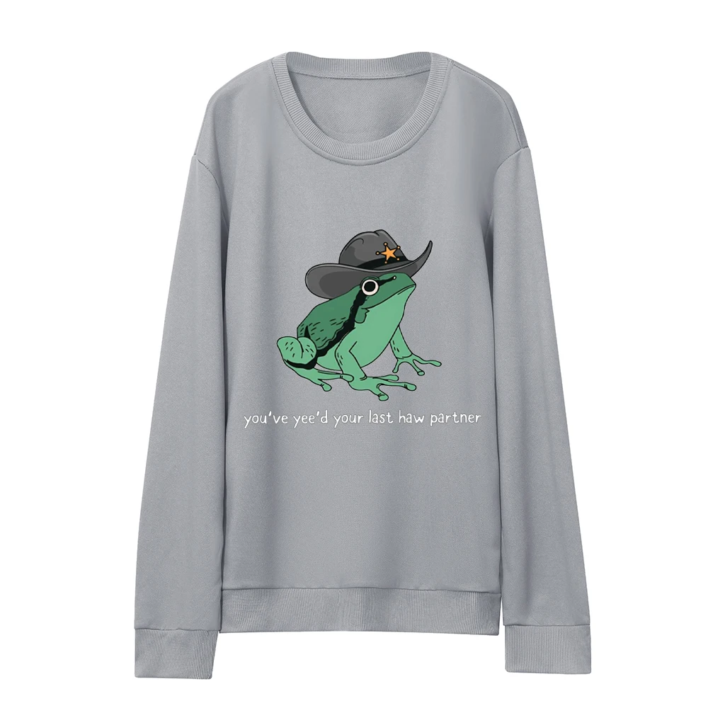 

Men spring autumn western cowboy frog hoodie long sleeve personality novelty fashion men's top