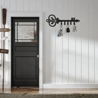 Wall Mounted Key Holder, Key Storage Row Hooks For Wall Decorative , Black Metal Key Organizer Rack Hook for wall Storage Rack 1