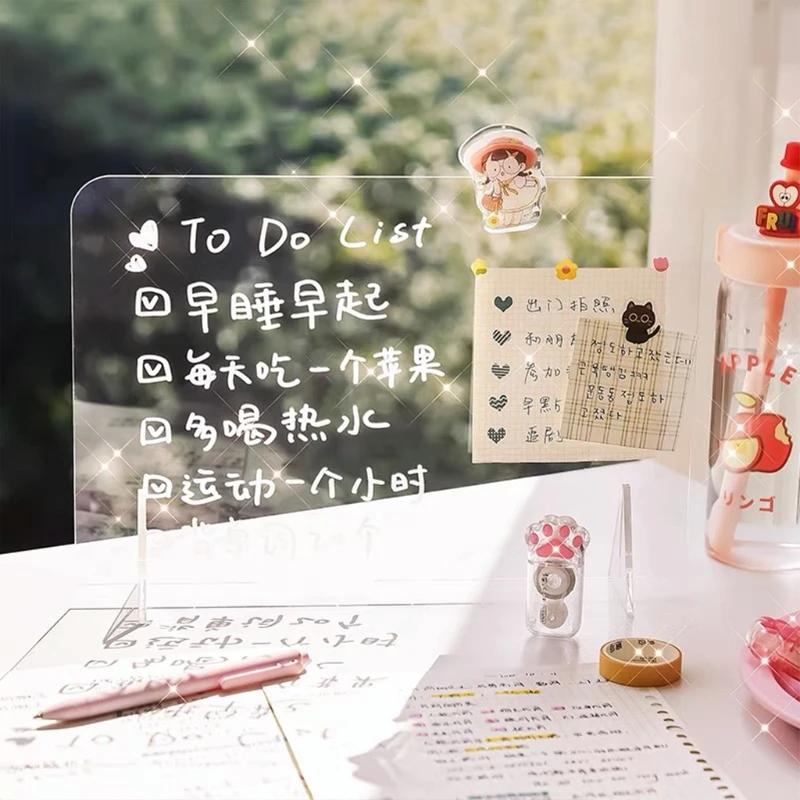 Acrylic Memo Tablet Erasable Board Whiteboard Desk Decoration for Doing List