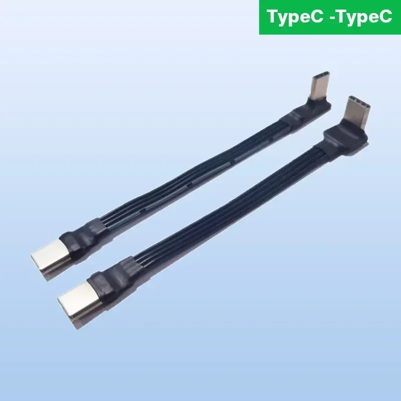 유형 C - USB-C 슬림 90 각도 어댑터 케이블 보조베터리 유연한 케이블 FPC PD 충전 데이터 케이블 유형-C 벤드 플랫 실리콘 와이어