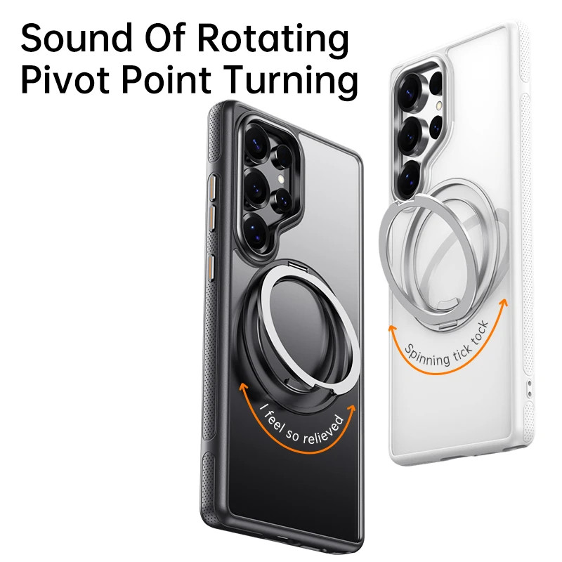 360° Rotating Magnetic Phone Case with Luxury Metal Bracket and Shockproof Protective Cover