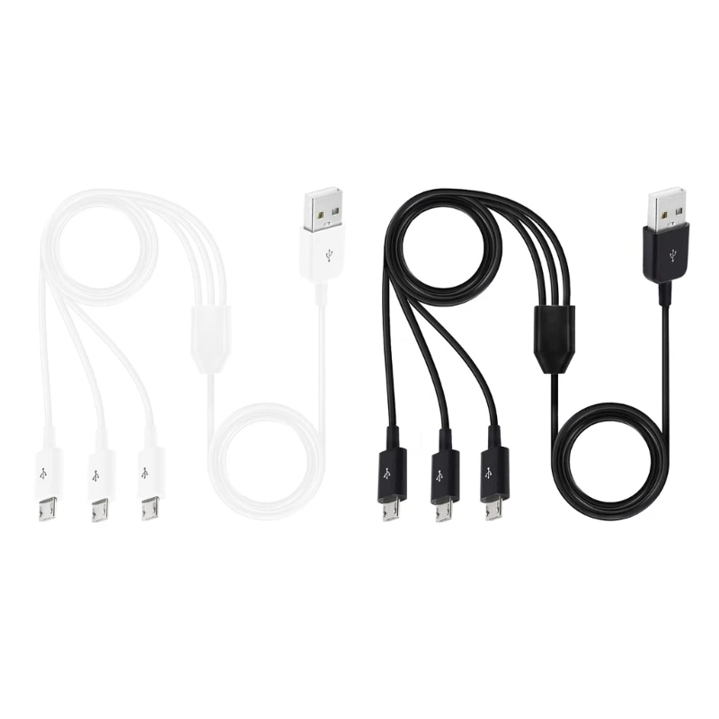 

USB to Micro USB Splitter Cable Fast Charging Cord Data Sync Cable PVC Coating
