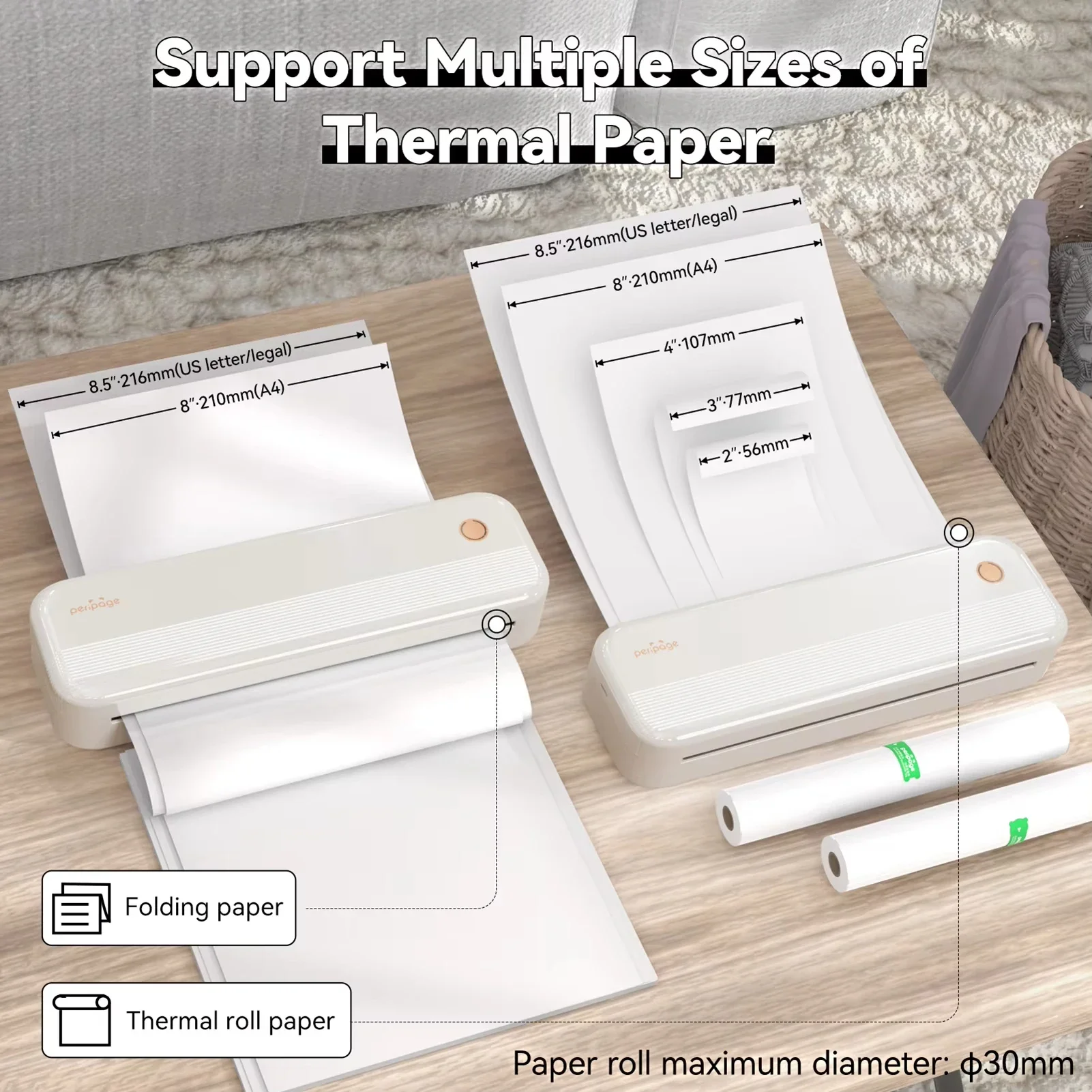 Peripage A40/P40Mini Portable A4 Thermal Printer Mobile Document Bluetooth Photo Tattoo Inkless Printer For Office Business