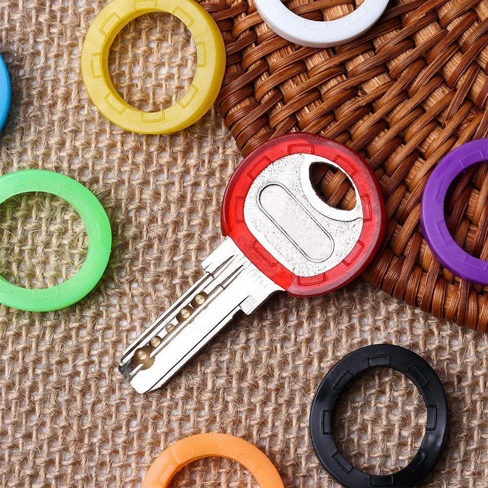 Key Cap Covers Topper Key Holder Silicone Elastic Keyring Rings Hollow Case Fashion Bag Organizer 8Pcs/Set