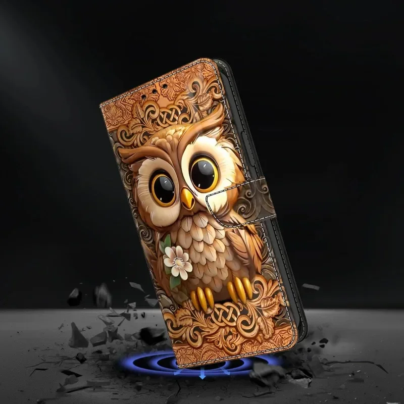 Premium Painted Wallet Flip Stand Case for Samsung Galaxy A17 - Elegant Book Cover Design