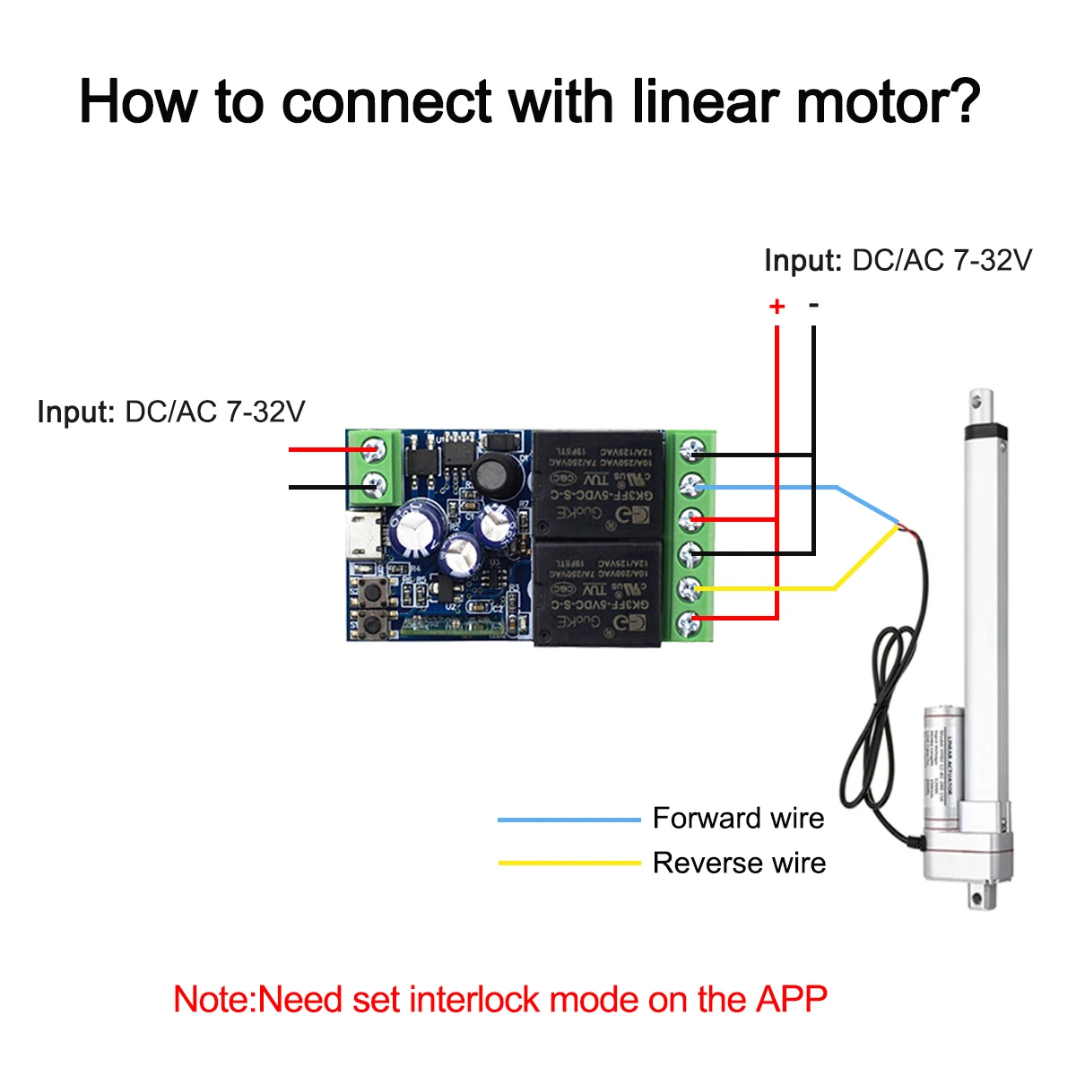 smart switch DC 5V 12V 24V 32V 2 Channel,WIFI eWeLink Linear Actuator Motor Controller Smart Home 2CH Pulse Relay for Alexa Google Alice