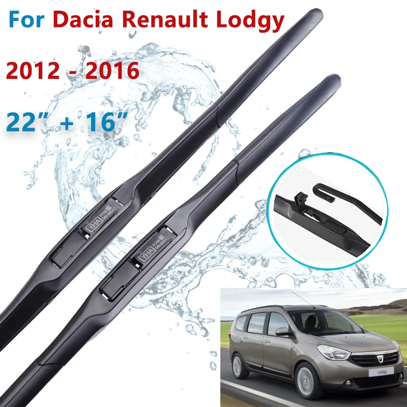 

Car Wiper LHD Front Wiper Blades For Dacia Renault Lodgy 2012 - 2016 Windshield Windscreen Window Car Rain Brushes 22"+16"