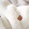 Korean Embroidered Bear Baby Swaddle Wrap Bedding for Newborn Blanket Hold The Children Out Blanket Autumn and Winter Blanket 4