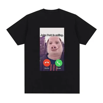 John Pork Is Calling Funny Answer T Shirt Fashion for Fan Vintage Washed Unisex Comfortable Stretched Versatile Streetwear Tops 1