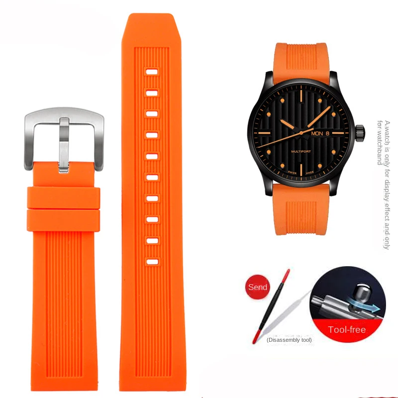 thumbnail image 1 of Correa de reloj de goma de liberación rápida de 20 mm y 22 mm para Casio, Mido, Seiko, Citizen, pulsera deportiva de silicona resistente al agua, 1 of 5