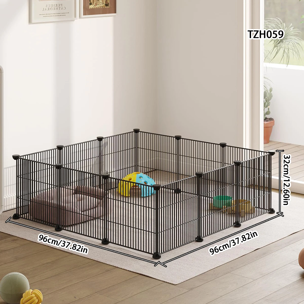 Pet Fence Dog Cage Indoor Encrypted Iron Mesh Fence Cat Cage Free Splicing Rabbit Guinea Pig Chinchilla